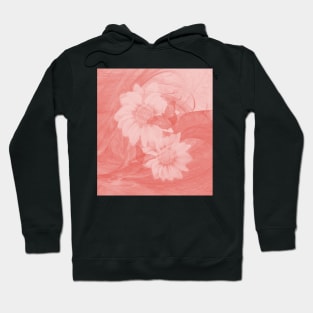 Surreal butterflies and flowers in living coral Hoodie